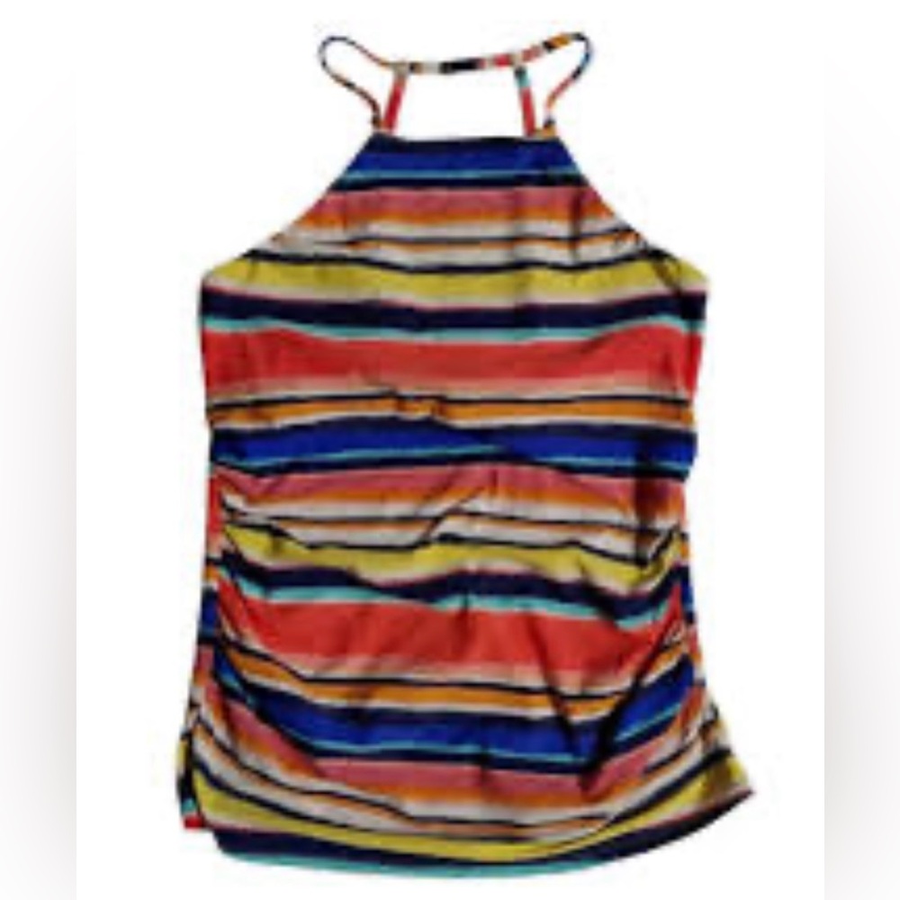 Anne Klein Multicolor Striped Halter Top